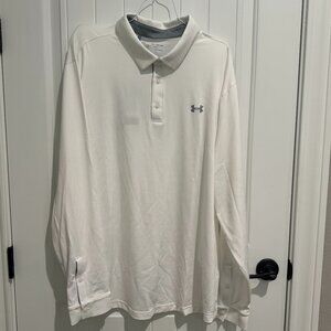 Under Armour Polo Long Sleeve Shirt XXL White NWT